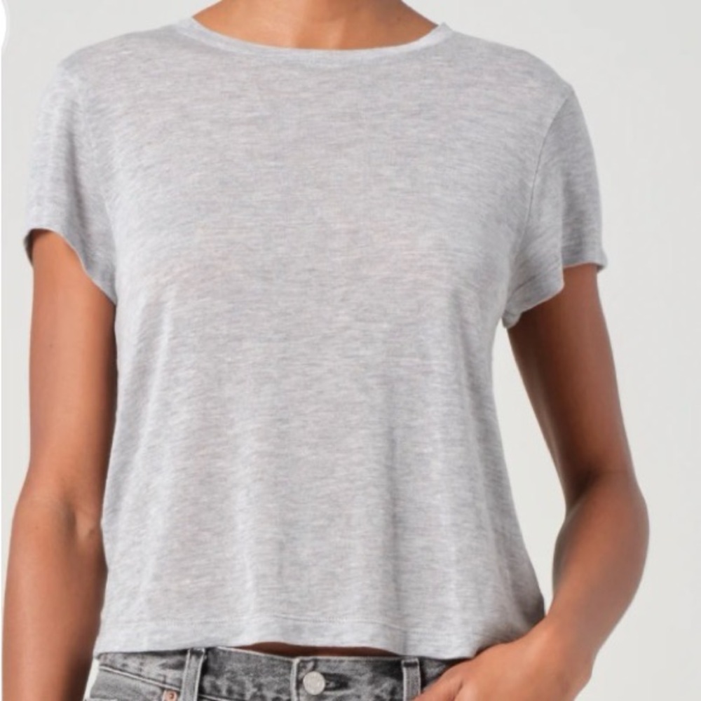 Agolde Light Gray Crop Top